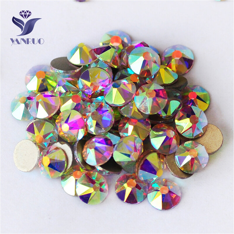 YANRUO 2088 Non Hotfix คริสตัล Flatback สติกเกอร์รถยนต์ DIY Strass บนเล็บ Art Face ไม่มีกาวสำหรับ Rhinestones เสื้อผ้า