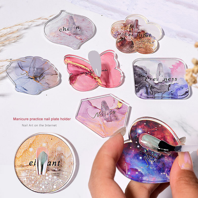 Soporte de exhibición de esmalte de uñas, estante de cristal acrílico, 10 colores