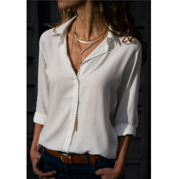 Blusa informal de manga larga para mujer, top elegante con botones de una hilera, ropa de calle, camisa negra y roja, primavera y otoño, 2022