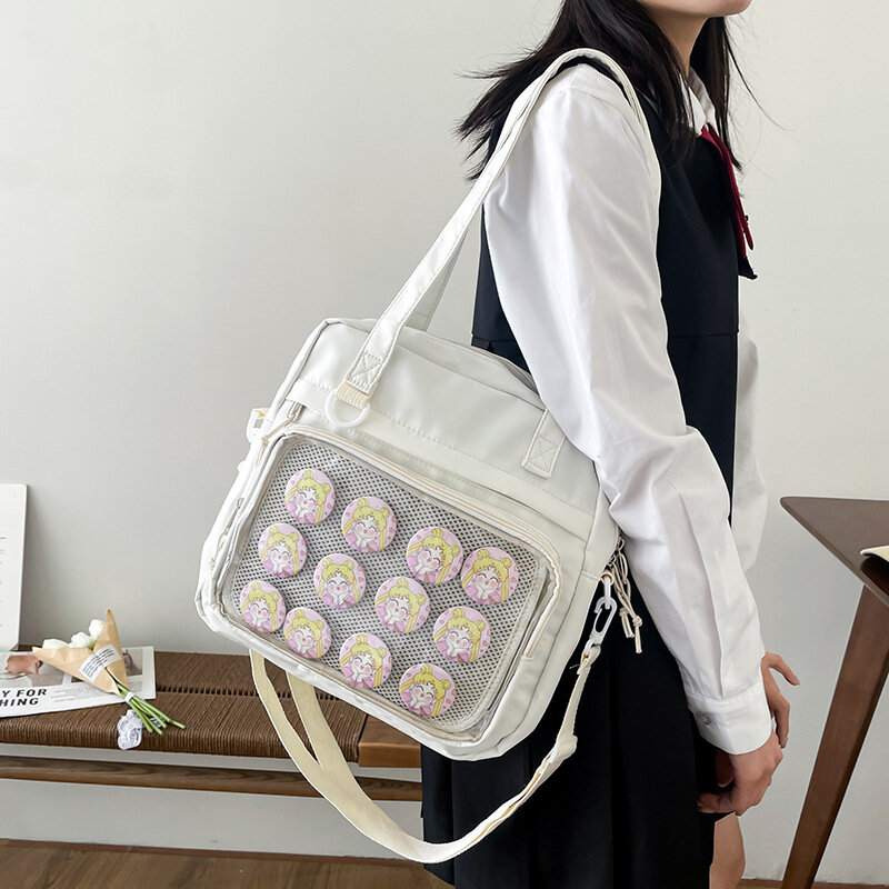 Японская стильная кавайная сумка для кукол, большие сумки, новые нейлоновые школьные сумки для девочек-подростков, сумка-тоут через плечо JK, сумка через плечо