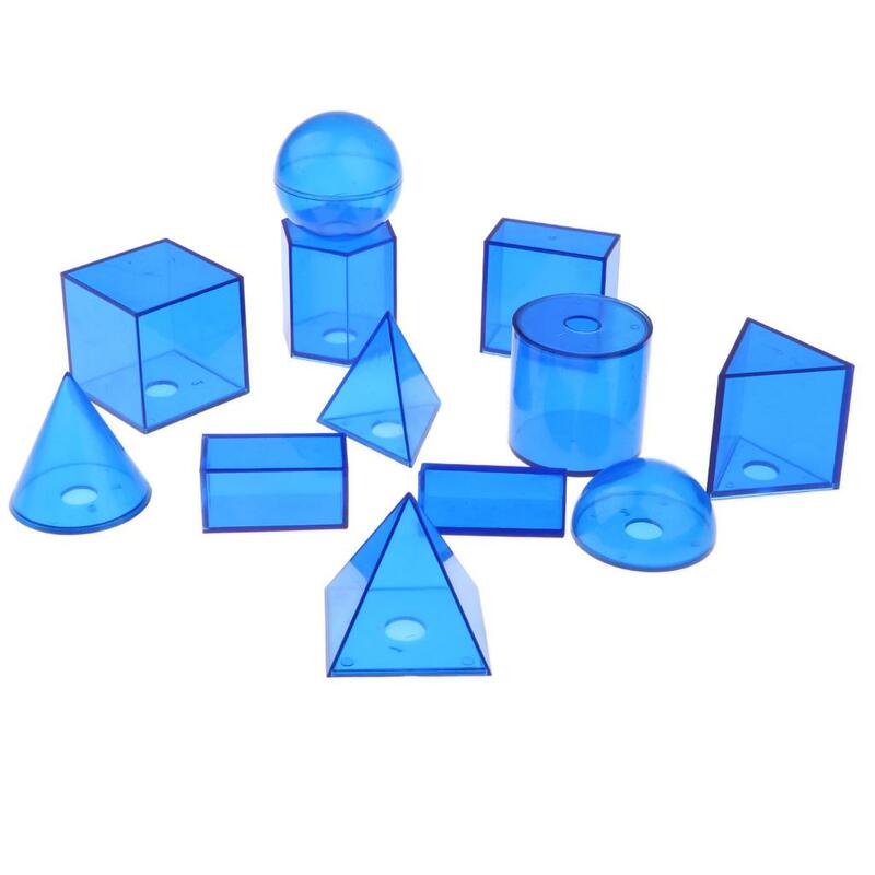 Set di solidi geometrici educativi per bambini-12 pezzi di apprendimento
