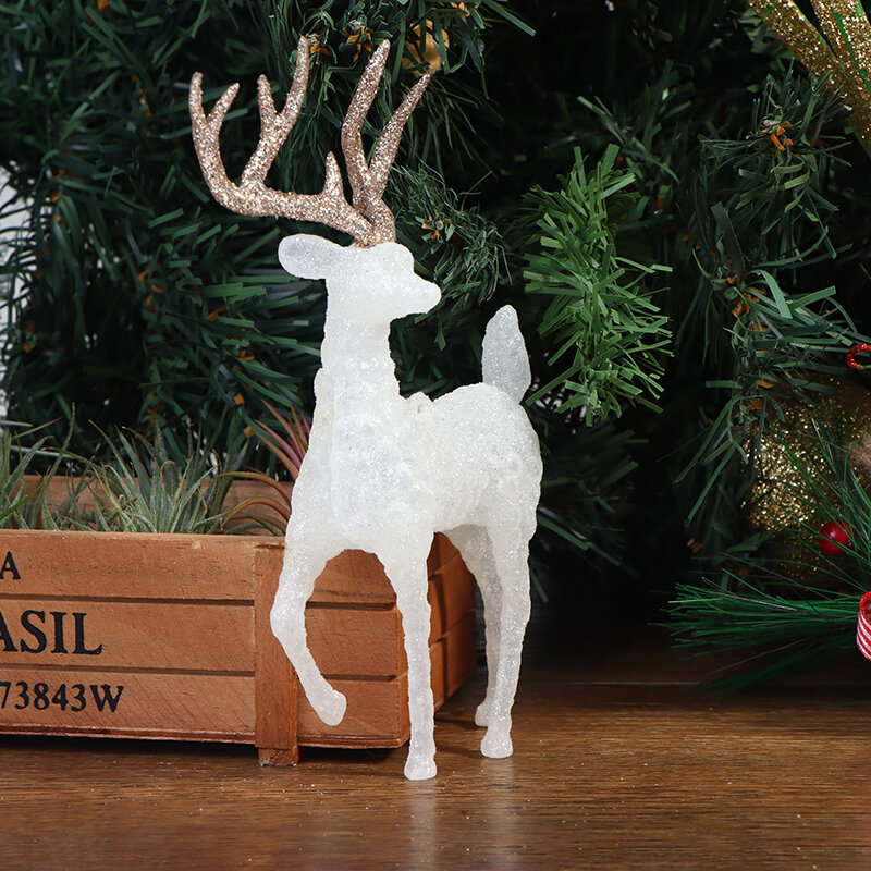 キラキラ鹿ゴールドスタンド卓上装飾品、elkクリスタル、光沢のあるelk、トナカイの置物、クリスマスDIYケーキ、かわいい