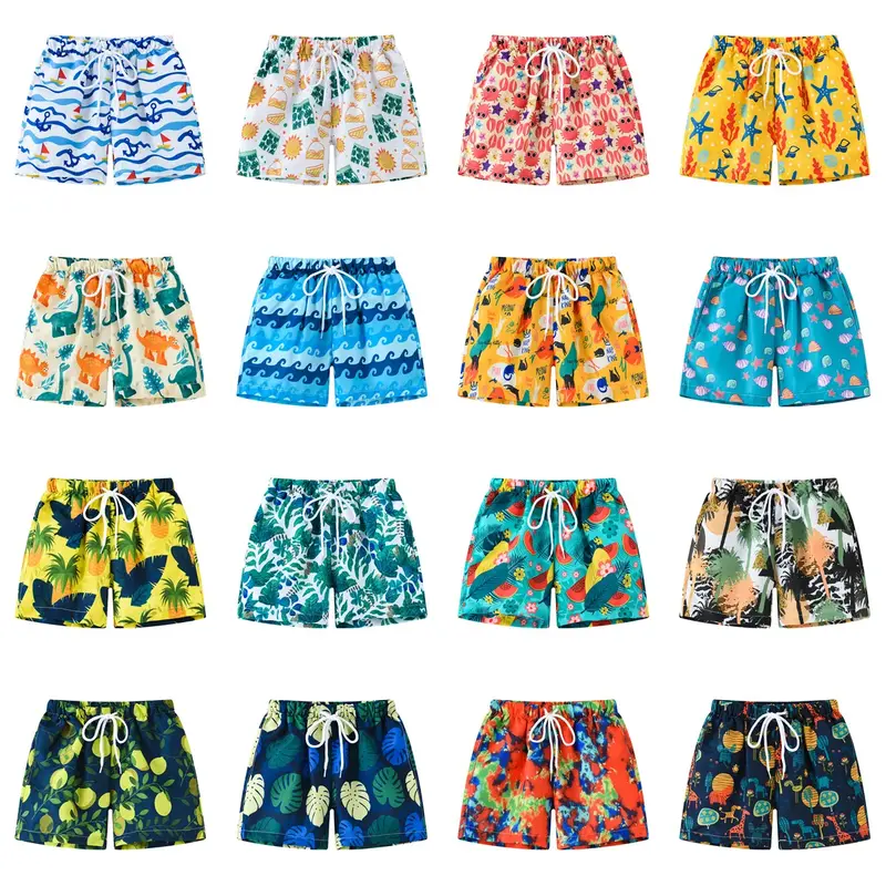 Коллекция 2024 года, дизайнерский купальник с мультяшным рисунком, шорты, мужской женский купальник, Гавайские пляжные шорты