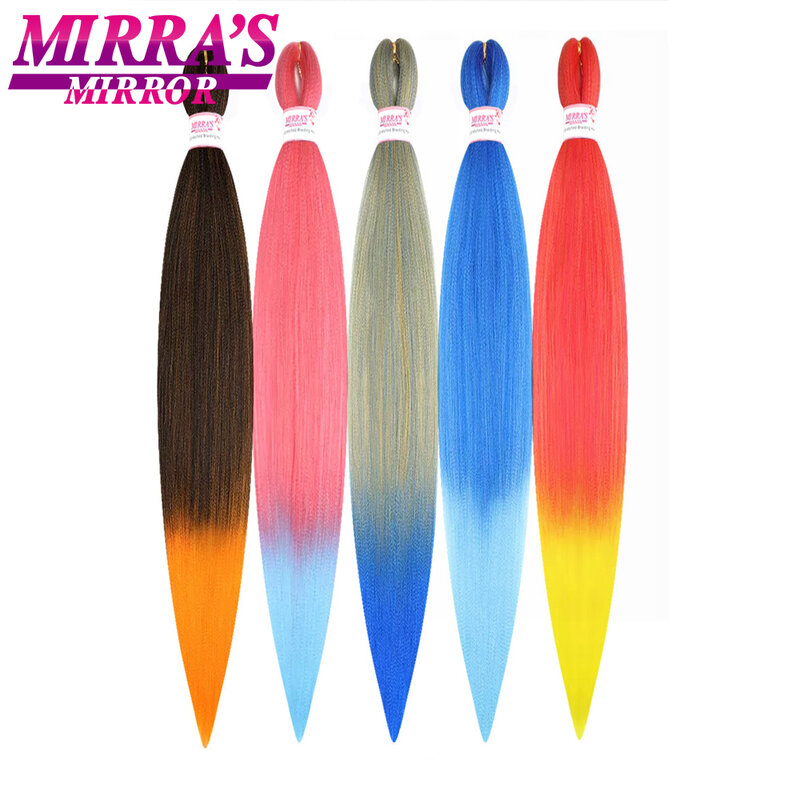 Corlorful-trenzas Jumbo sintéticas, extensiones de cabello trenzado, 28 pulgadas, preestirado, amarillo, azul, verde, rojo, rosa, morado