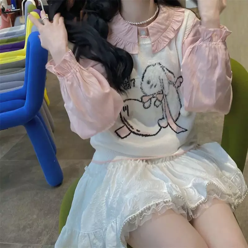 Đầm Ren Trắng Mini Cho Nữ Cô Gái Đáng Váy Ngắn Cho Mùa Hè Fairycore Quần Áo Thời Trang Hàn Quốc Lolita Quần Áo Cổ Tích Core