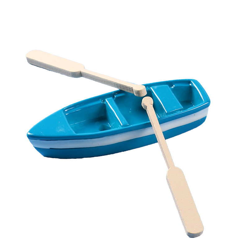 Mini-Boot-Modell niedlichen Cartoon Spielzeug Boot Kinder kognitive Spielzeuge mit Paddel Mikro-Landschaft Ornamente Landschafts bau Boot Requisiten