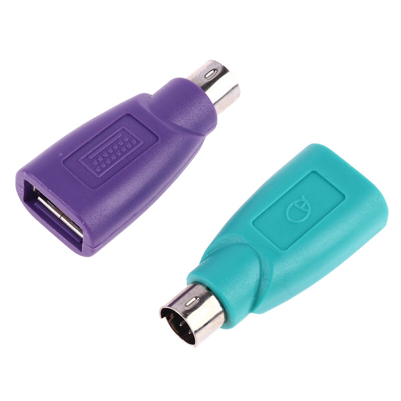 Bộ 2 Bộ Chuyển Đổi Bàn Phím Chuột PS2 PS/2 USB Adapter Chuyển Đổi Usb Bàn Phím Chuột Bàn Phụ Kiện Tím + xanh