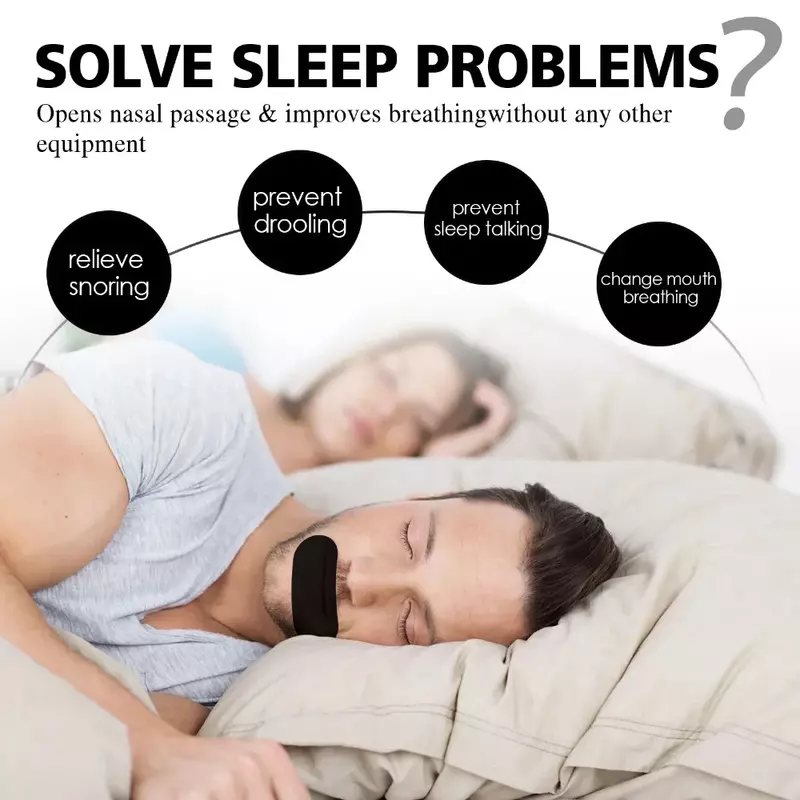Patch Anti-russamento correzione della respirazione del naso migliora la promozione del sonno alito migliore nastro per ortesi portatile per la bocca del sonno notturno