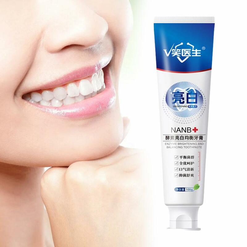 100g Teeth Whitening Mousse Toothpaste Whiten Deep Care Cleaning Dentifrice Oral Stains Bleaching Tooth Plaque Removes U0Z6