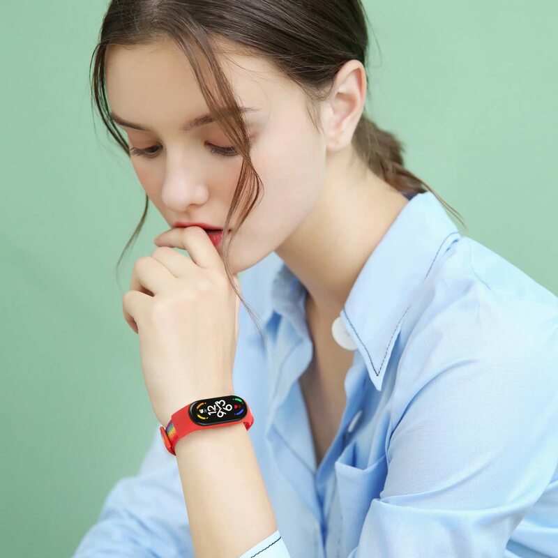 Tali jam tangan Mi band 4 5 6, gelang pengganti tali pergelangan tangan dapat disesuaikan Pulsera correa untuk Xiaomi Mi band 3 4 5 6 7