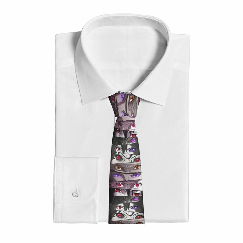 Corbata de Ojos de Anime con estampado 3D, corbatas de cuello divertidas y lindas para adultos, corbata de cuello de calidad para fiesta de boda, accesorios de corbata de diseño