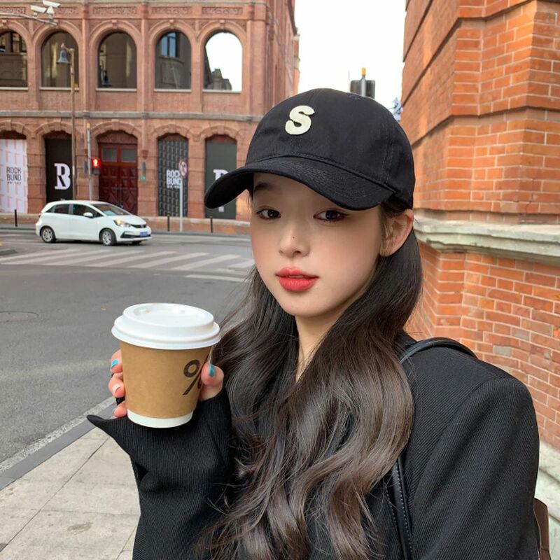 Gorra de béisbol deportiva para mujer, gorro ajustable de algodón con bordado cómodo, estilo coreano, letras