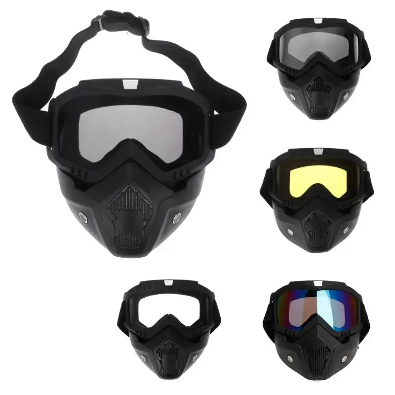 Óculos motocross máscara poeira óculos faciais com óculos destacáveis ​​para motocicleta
