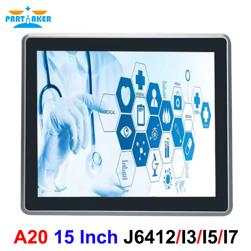15 Inch Waterproof Panel Computer All In One I7 10810U I5 10310U J6412 With RS232 DDR4 2 x LAN Industrial Touch Screen Panel PC