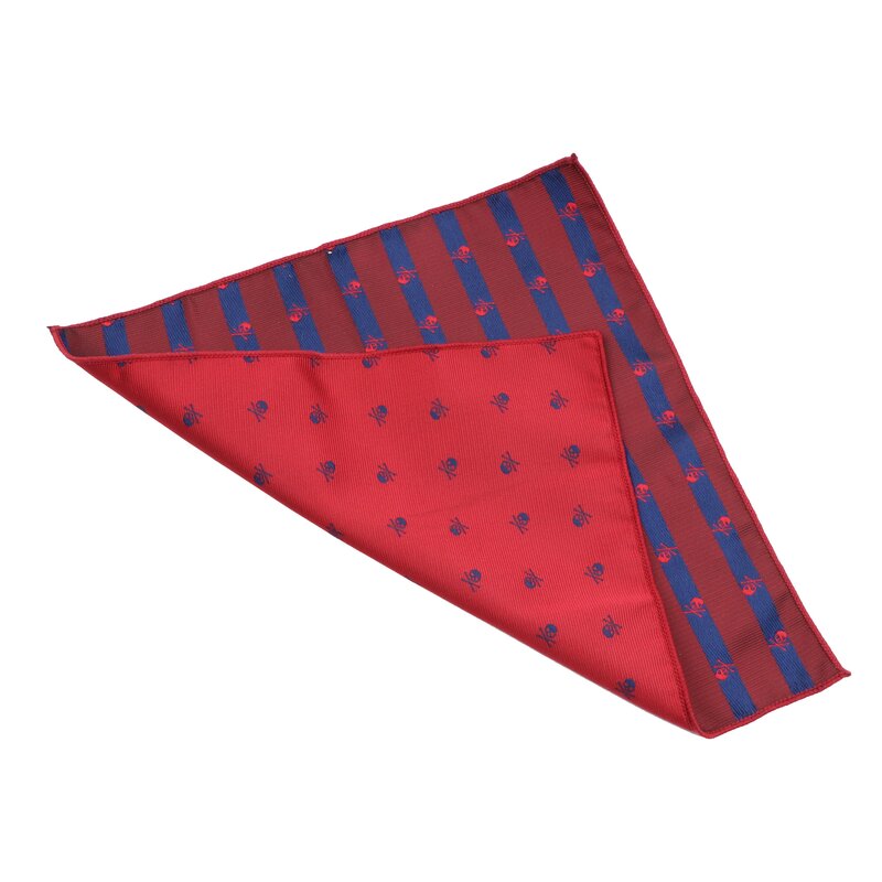 Pañuelo cuadrado de bolsillo para hombre, traje de pañuelo de calavera azul, rojo y negro, negocios, boda, fiesta, toalla de pecho, nuevo diseño, 26x26CM