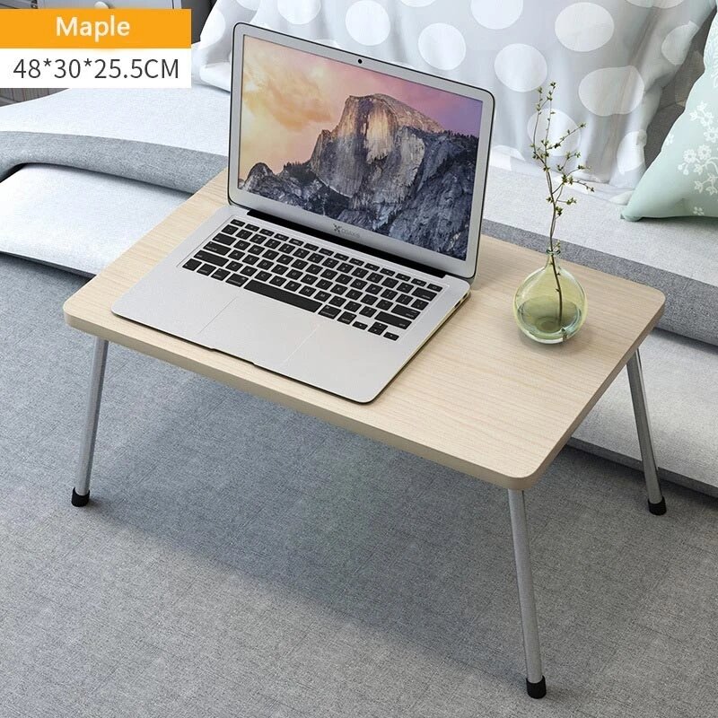 พับแบบพกพาโต๊ะแล็ปท็อปขาตั้งผู้ถือโต๊ะศึกษาไม้พับได้โต๊ะคอมพิวเตอร์สำหรับเตียงโซฟาชาเสิร์ฟ Table Stand