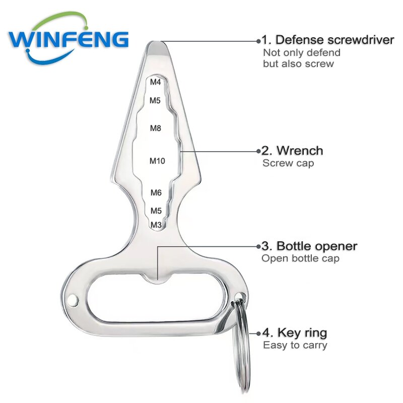 Multifunction Self-defense Weapon Combined Wrench Bottle Opener Emergency Windows Breaker for Outdoor Camping Survival Supplies