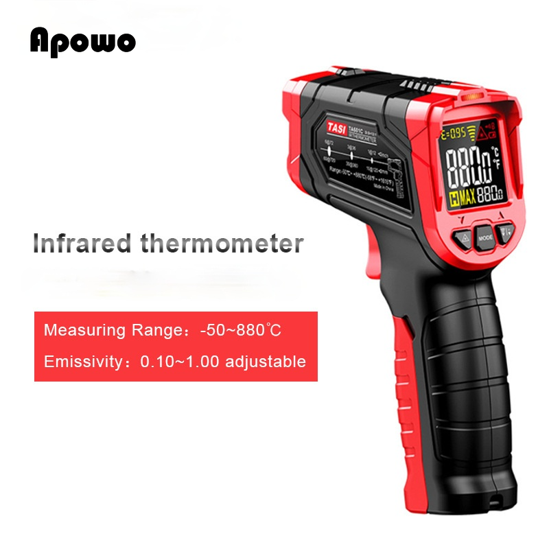 Pyrometer -50-880 Degrees Celsius Colorful Display High Temperature Infrared Laser Thermometer Digital