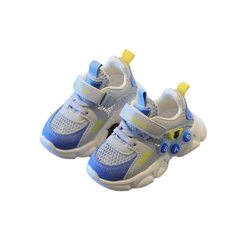 Boys' Summer Single Mesh Breathable Sneakers2024New Girls' Cartoon Soft Bottom Fashionable All-Match Functional Shoes