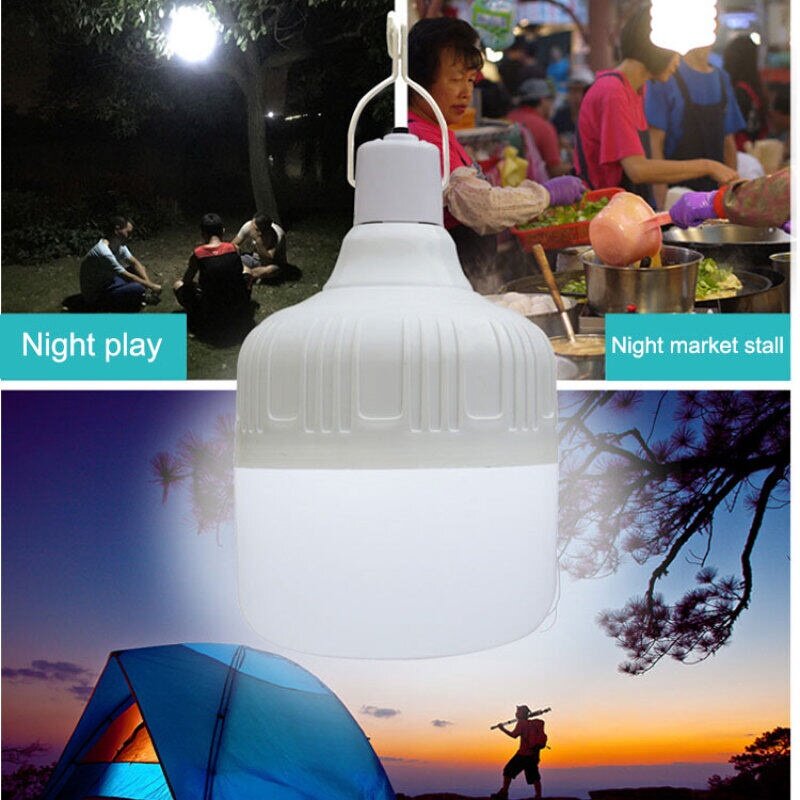 60/30w recarregável led luz à prova dwaterproof água portátil luz de emergência luz da noite acampamento casa noite mercado tenda luz