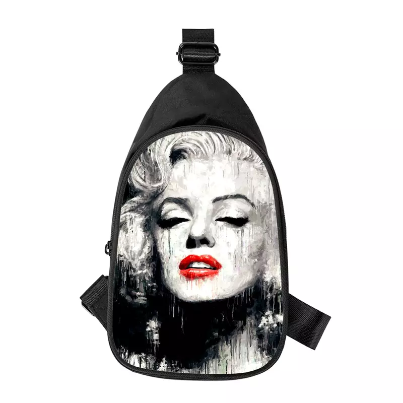 Marilyn Monroe-Sac de poitrine à bandoulière imprimé en 3D pour hommes et femmes, sac de taille pour homme, sac de poitrine pour mari, initié à l'école, nouveau