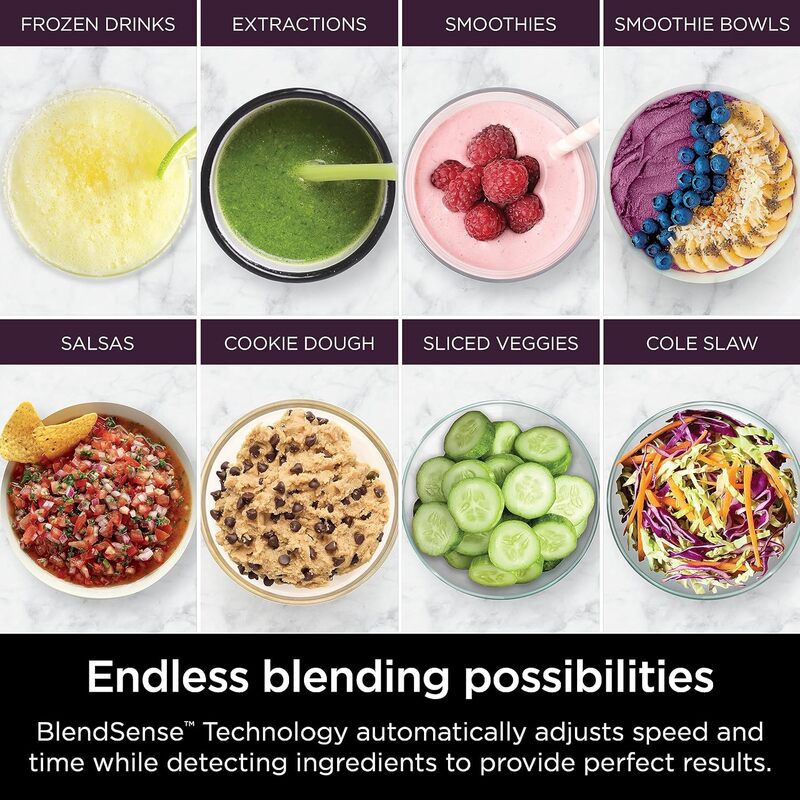 Mendeteksi Blender daya sistem dapur + prosesor Pro, teknologi BlendSense, Blender, memotong & Smoothies, puncak 1800