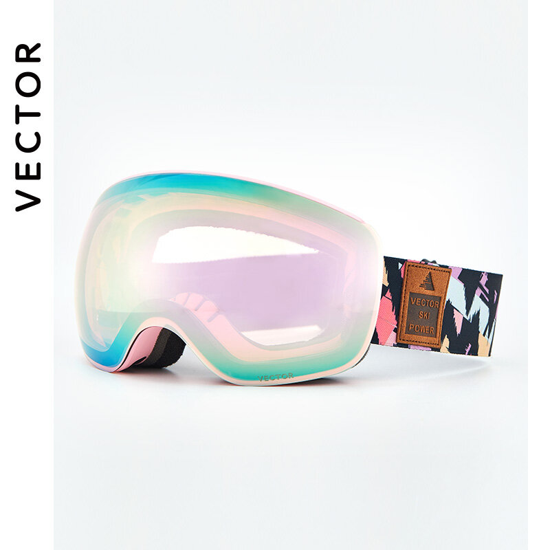Alta transmitância de luz uv400 ímã intercambiável lente dia nublado óculos de esqui óculos de neve das mulheres dos homens revestimento anti-fog esqui