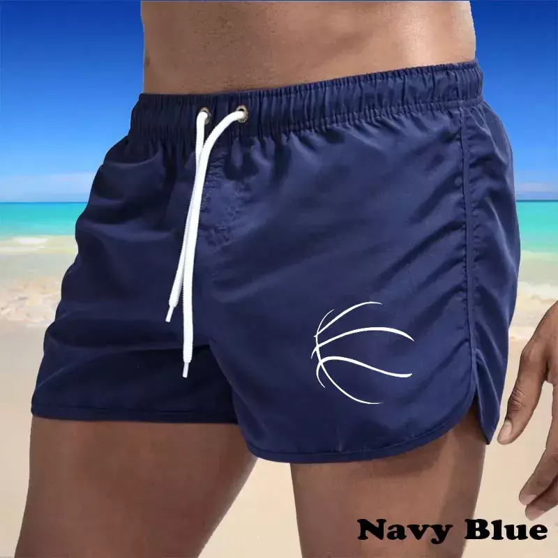 Новые дышащие мужские модные спортивные шорты для фитнеса, быстросохнущие брюки для бега, летние тонкие тренировочные пляжные брюки