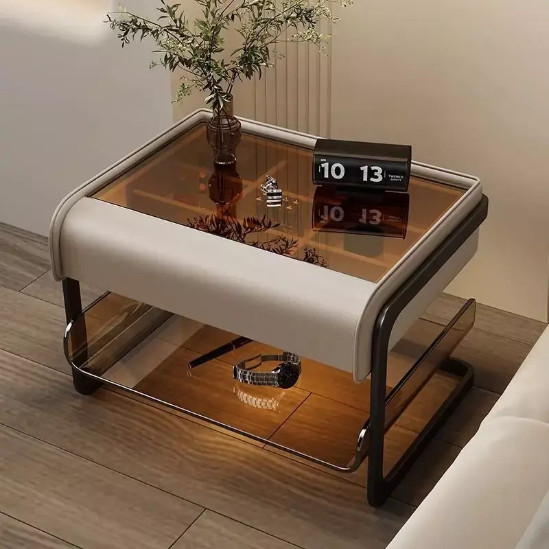 Inteligentny stolik nocny nowoczesna prosta sypialnia luksusowe szafki nocne wielofunkcyjne akrylowe bezprzewodowe ładowanie meble domowe WKNS
