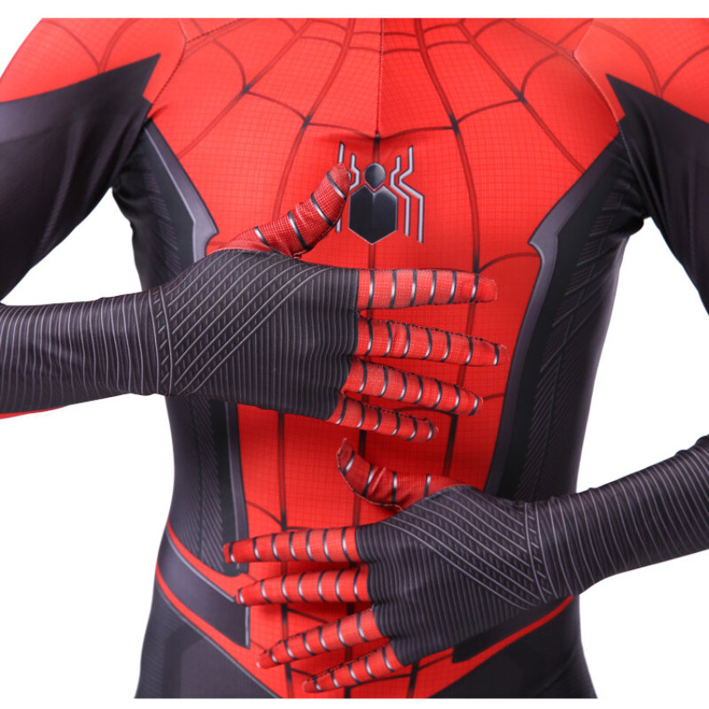 คุณภาพสูง Superhero Spidermans เครื่องแต่งกายบอดี้สูทสำหรับเด็กผู้ใหญ่ Spandex Zentai Halloween Party Cosplay Jumpsuit 3D สไตล์