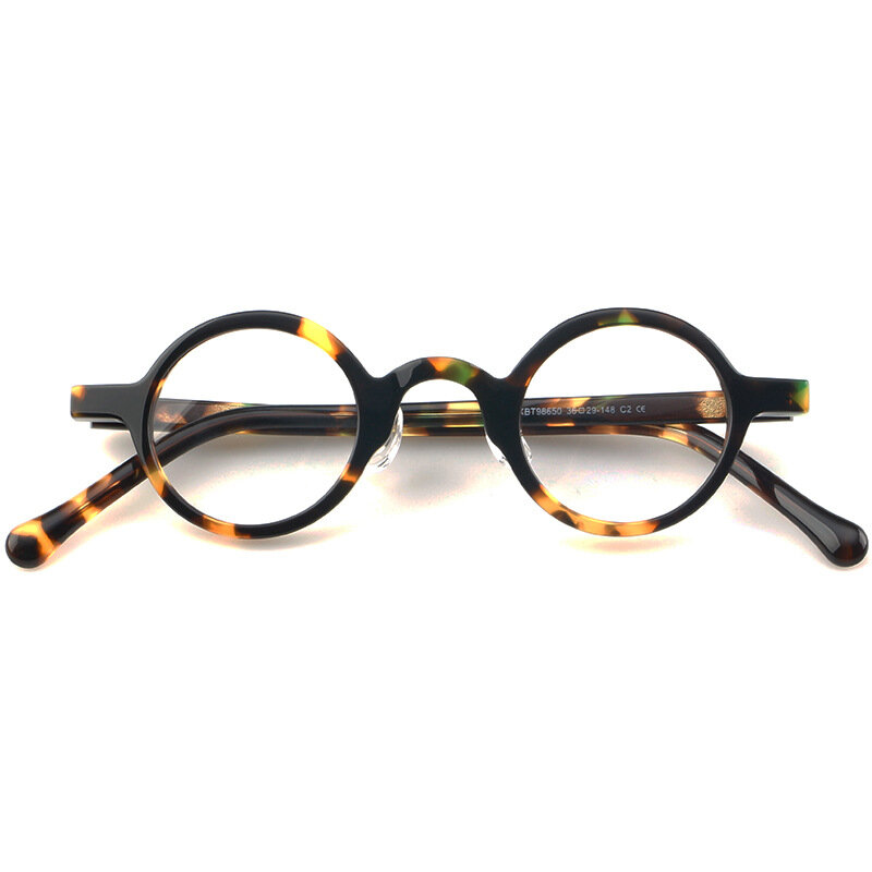 Marcos de gafas de acetato Vintage para hombres, diseño de mano japonés, gafas redondas pequeñas, montura de gafas graduadas ópticas para miopía, estilo coreano