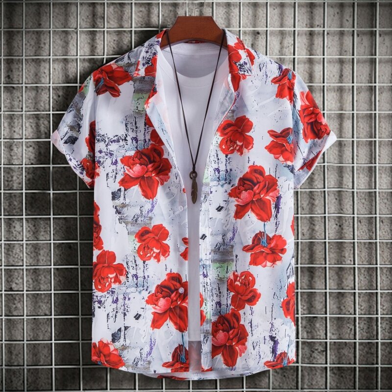 Luxe Shirt Voor Mannen Shirts Hoge Kwaliteit Tiki T-Shirts Man Gratis Verzending Heren Kleding Mode Blouses Social Hawaiian Katoen
