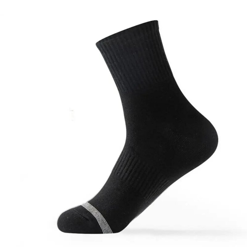 Kaus kaki katun pria, kaus kaki katun Anti slip elastisitas tinggi untuk olahraga musim gugur musim dingin berongga lembut menyerap keringat tanpa bau