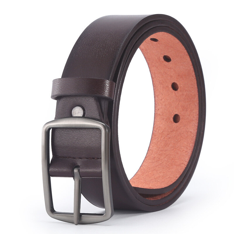 Cinturón de cuero Pu para hombre, correa de diseñador de lujo con hebilla de Pin de aleación, informal, a la moda