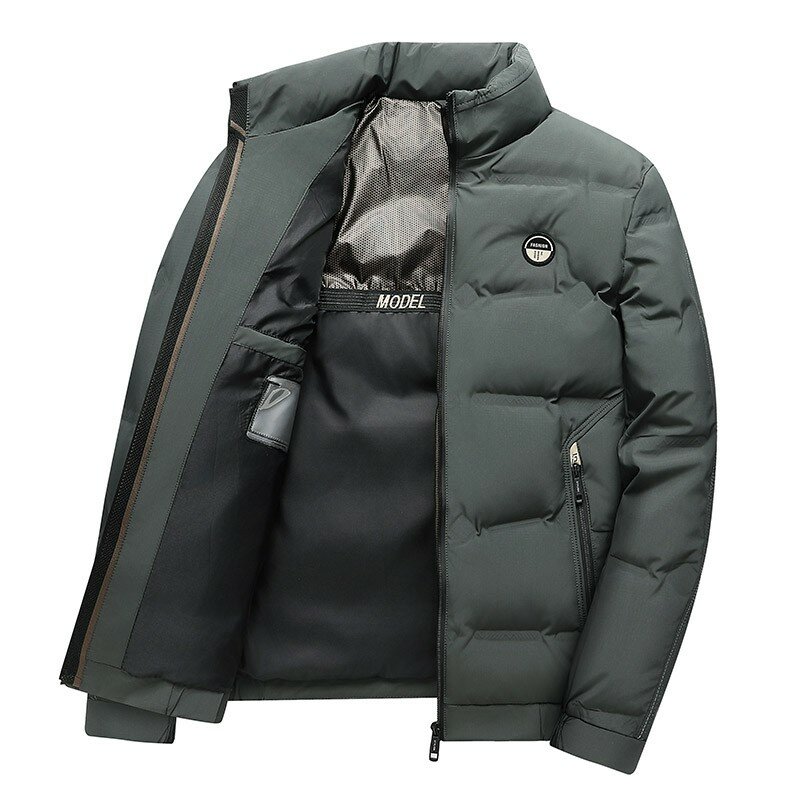 Autunno inverno 2023 nuovo piumino da uomo con colletto alla coreana moda Business Oversize caldo cappotto spesso Business Casual Top Office
