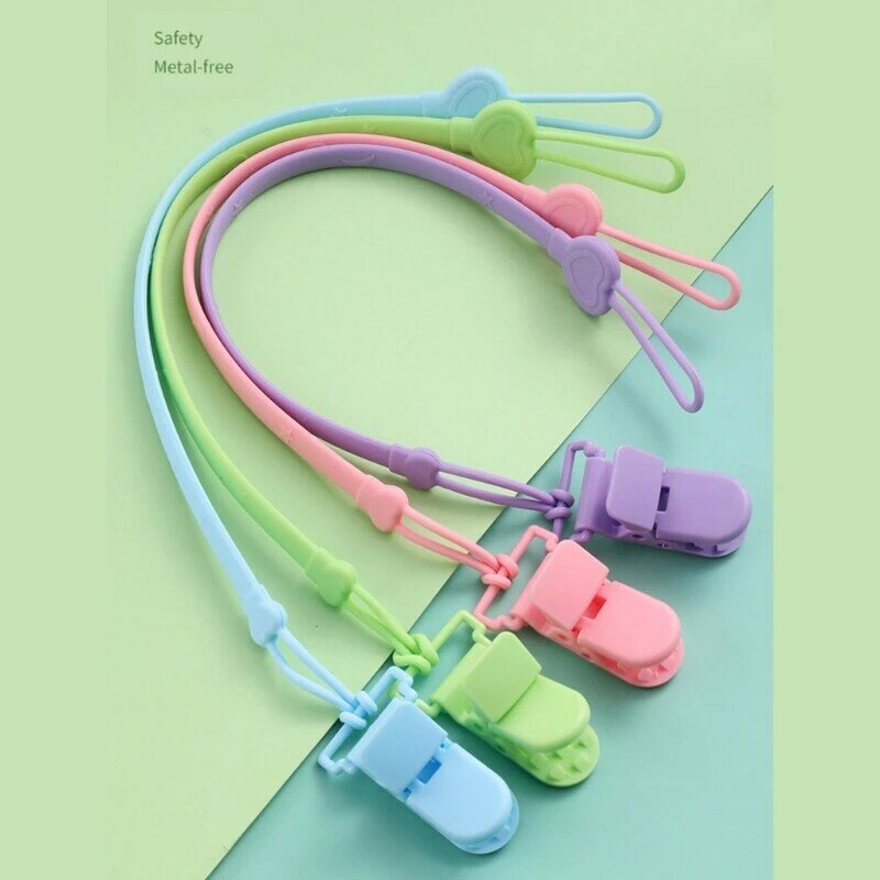 Anti-Lost Chain for Baby Pacifier Clip Nipple Hanging Strap Holder Silicone Teether Clip Belt Newborn Shower Gift