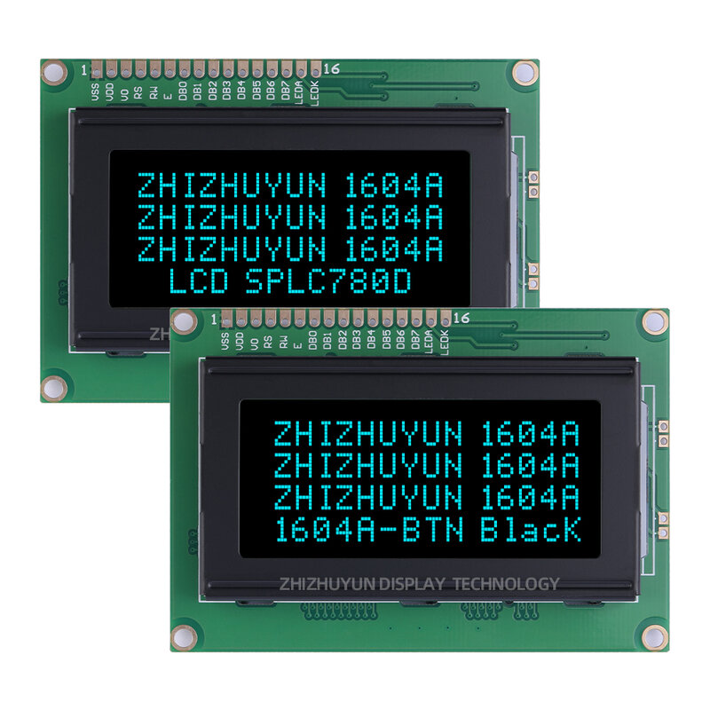 Factory Supply LCD1604A Serial LCD Display Screen BTN Black Film Orange Font English LCD High Brightness LCD Screen