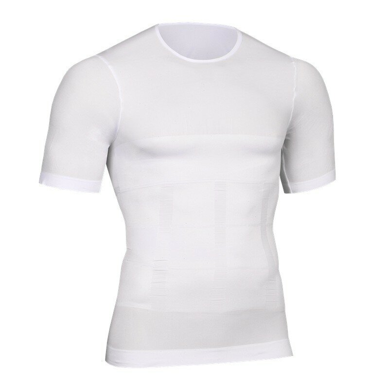 قميص رجالي ضيق عند البطن للياقة البدنية قميص ضيق مناسب بأكمام قصيرة ملابس داخلية على شكل قميص تنحيف لتشكيل الثدي