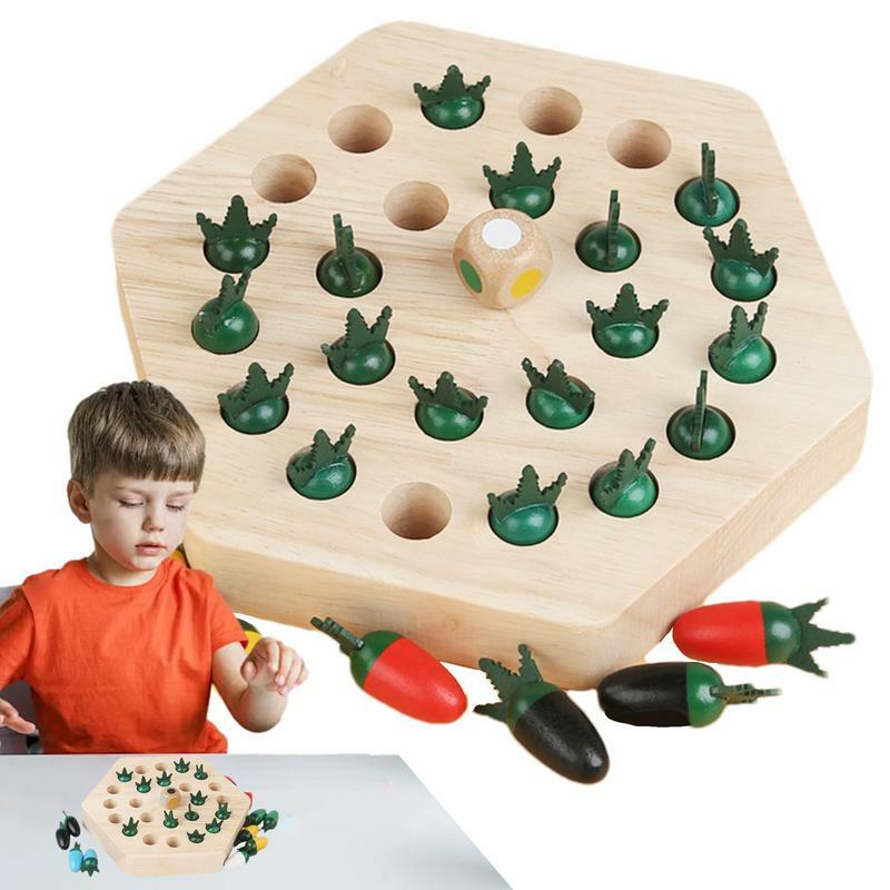 Деревянные игрушки Монтессори для сбора моркови, игра с памятью в форме моркови, Ранняя развивающая игрушка Монтессори, развивающие шахматные настольные игры