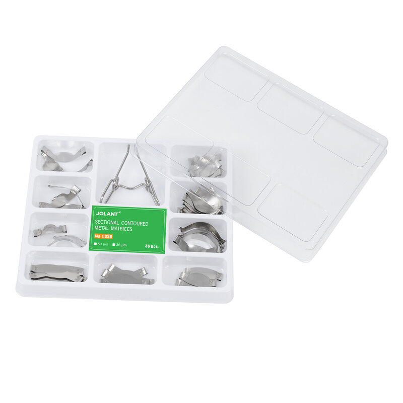 Kit completo de matriz Dental JOLANT con Spring clip 1.330, matriz de Metal contorneada seccional, herramientas de dentadura de repuesto, 1 caja