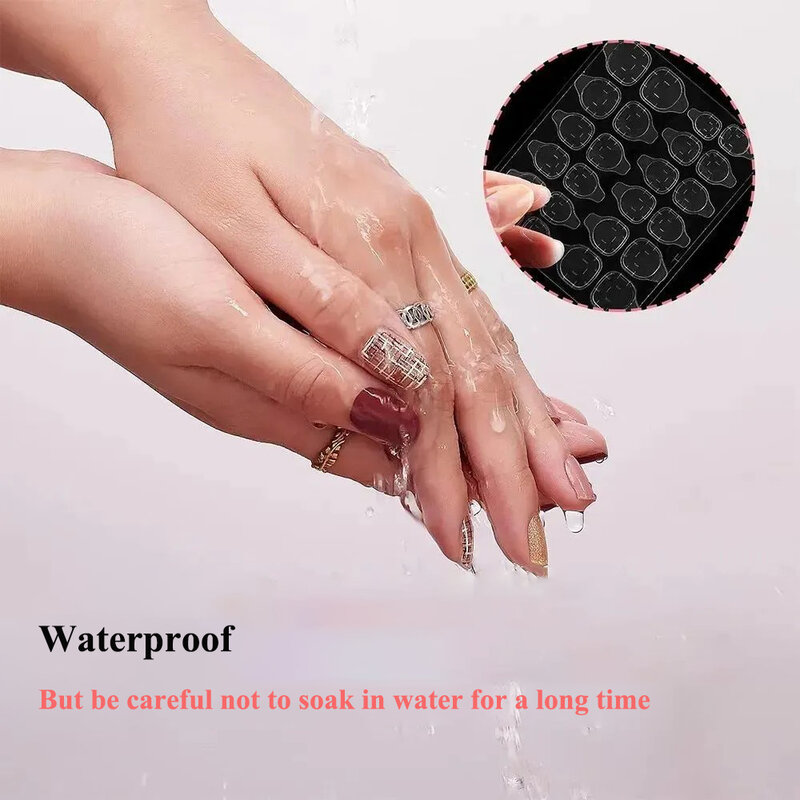 Adesivi adesivi per unghie bifacciali trasparenti/rosa adesivo per colla per unghie finte impermeabile suggerimenti per adesivi per unghie in gelatina strumenti per Manicure
