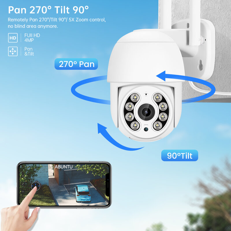 4MP Hd Wifi Ip Camera Outdoor Beveiliging Kleur Nachtzicht 2MP Draadloze Video Camera 'S Smart Human Detectie Icsee