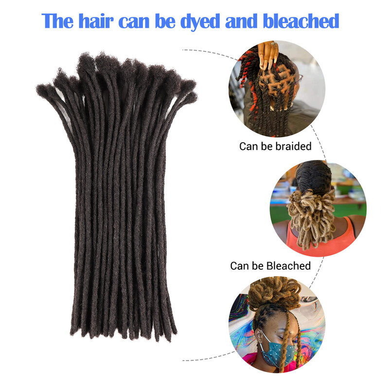 Orientfashion 100% Human Hair Extensions 0.4 Width XSmall Locs Cheap Tight Dreadlocks For Men/Women 10/20strand Can Be Dyed