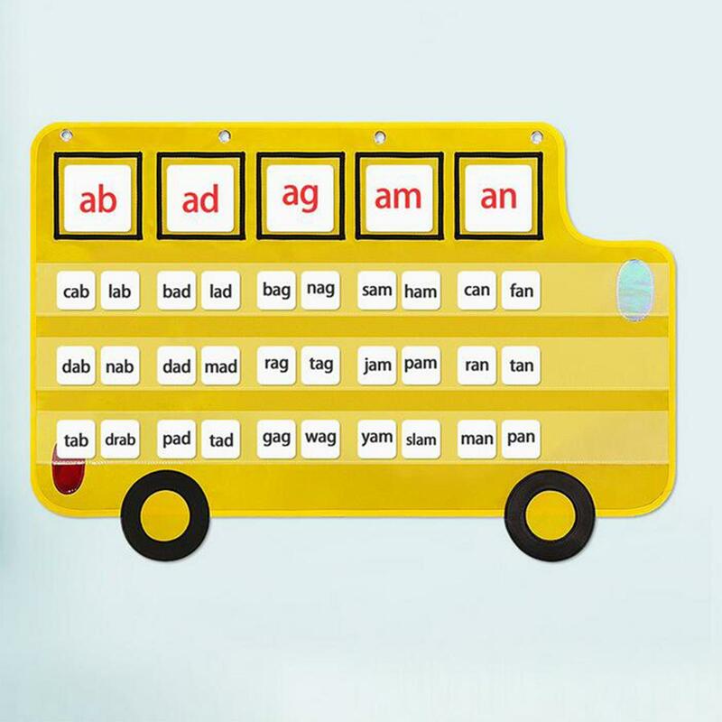 Tableau de poche de bus durable, fournitures fuchsia pour les zones scolaires, activités à domicile, cours d'enseignants, apprentissage alth