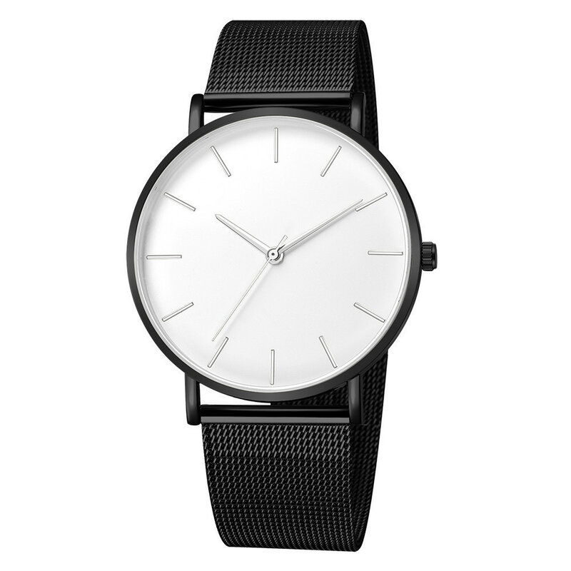 Reloj de cuarzo minimalista para hombre, cronógrafo ultradelgado con correa de malla de aleación para negocios, regalo de ocio, nuevo