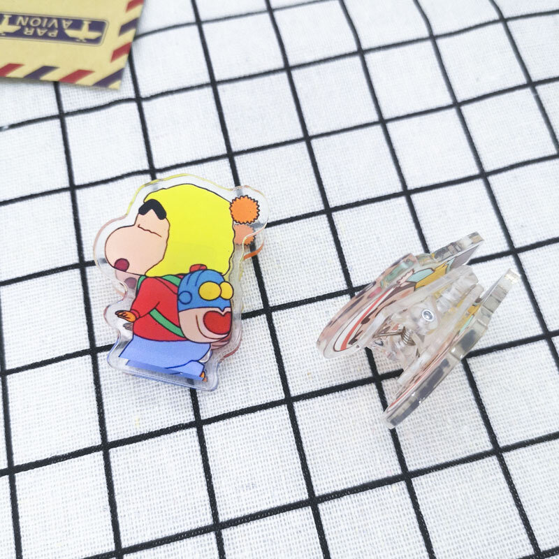 Crayon Shin-Chan Clip de Pp serie de Anime, Clip de nota acrílica, Clip de papel de prueba para estudiantes, Clip de aperitivos para niños, juguete de dibujos animados para niños, venta al por mayor