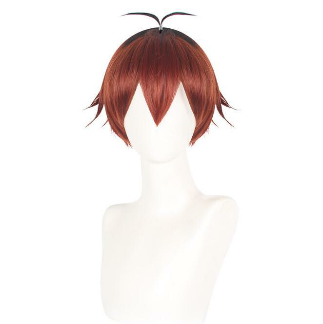 Parrucca Cosplay Stark parrucca sintetica in fibra Anime Frieren al funerale Cosplay arancione misto parrucca corta nera