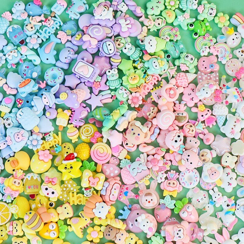 Resina Mini Candy Cartoon Series, Cabochons Kawaii, Scrapbooking DIY Jewelry, Acessórios de Decoração Artesanal, Novo, 20 Pcs, 50Pcs
