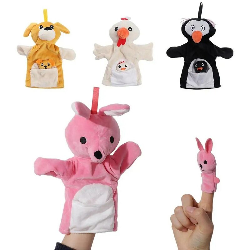 Pluche Kinderhandpop Babyspeelgoed Hond Ouder-Kind Kinderen Pluche Handschoenen Pinguïn Kuikendierpoppenverhaal Vertelt