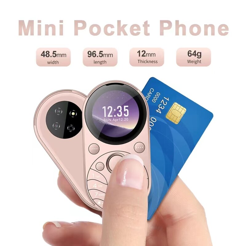 UNIWA W1391 Mini Phone1.39 "okrągły ekran LCD Mini owalny metalowy telefon komórkowy Dual SIM GSM MP3 MP4 Radio bezprzewodowe metalowa klawiatura